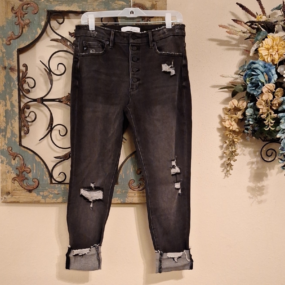 KanCan Black Distressed Skinny Jeans. Excellent Condition NWOT Size 12 - Picture 4 of 13